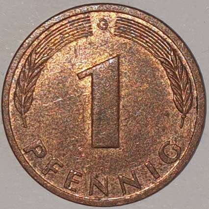 1992 G - 1 PFENNIG - ONE PFENNIG - GERMANY - FEDERAL REPUBLIC - (Copper Plated Steel)